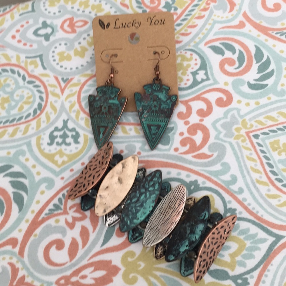 Patina Lucky You Bracelet and Earrings Set